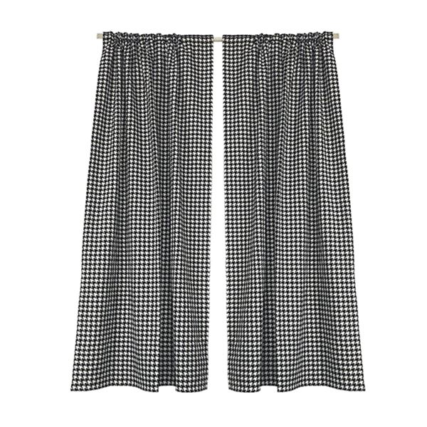 Cuirtíní Houndstooth Dubh Agus Bán